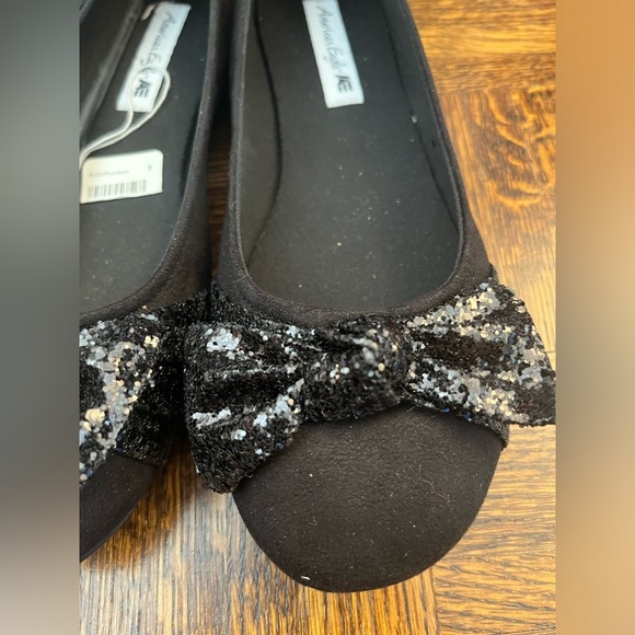 American Eagle AVERY Black Glitter Flats SIZE 9 - Picture 5 of 7